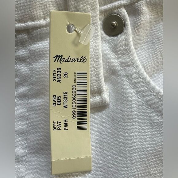 Madewell Stovepipe Exposed Button In Pure White Size  26 - Picture 7 of 9